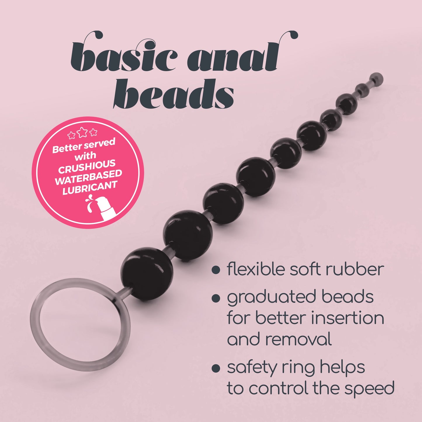 Anal Chain with 10 Beads - Crushious Black