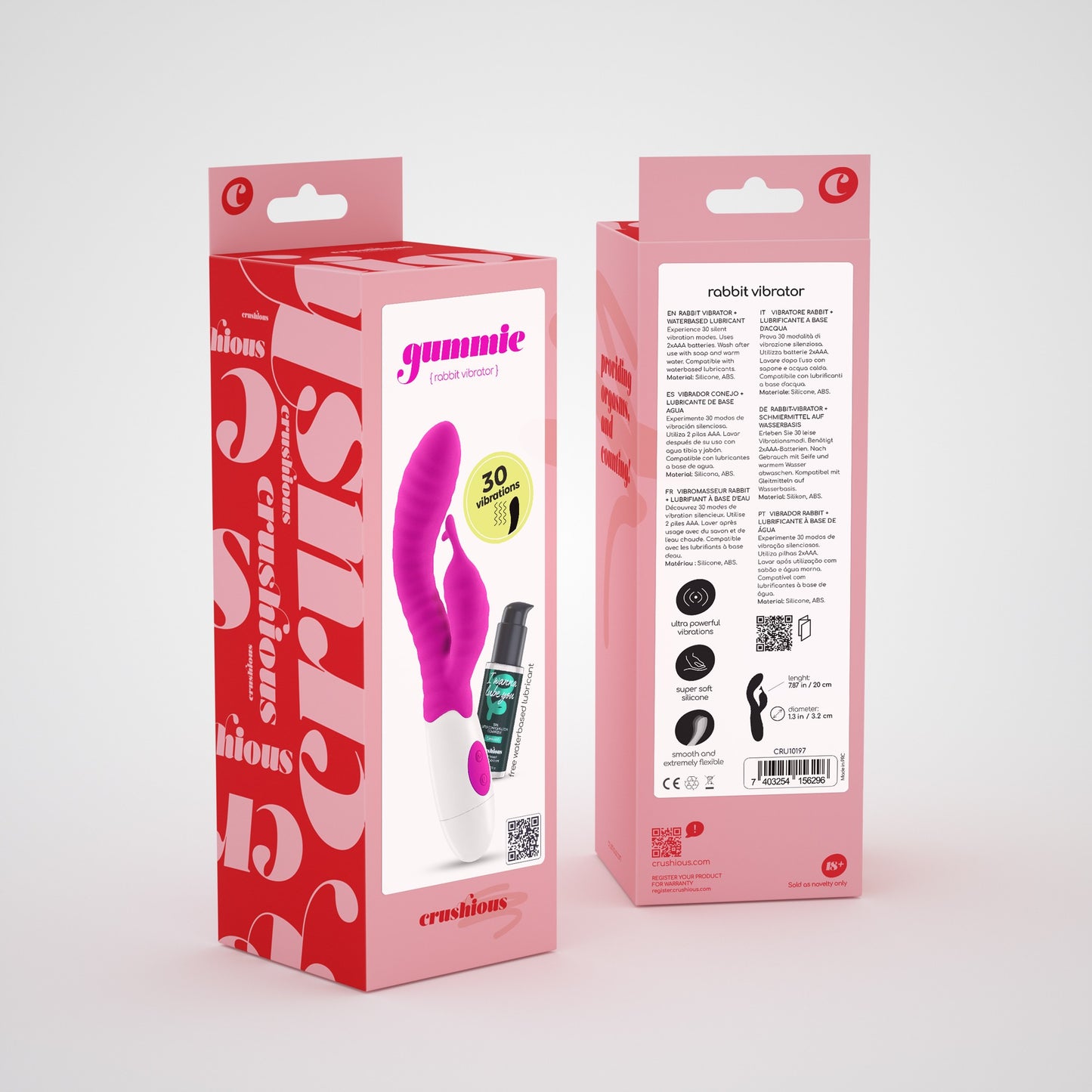 Rabbit Vibrator Set with Lube - Crushious Gummie Purple