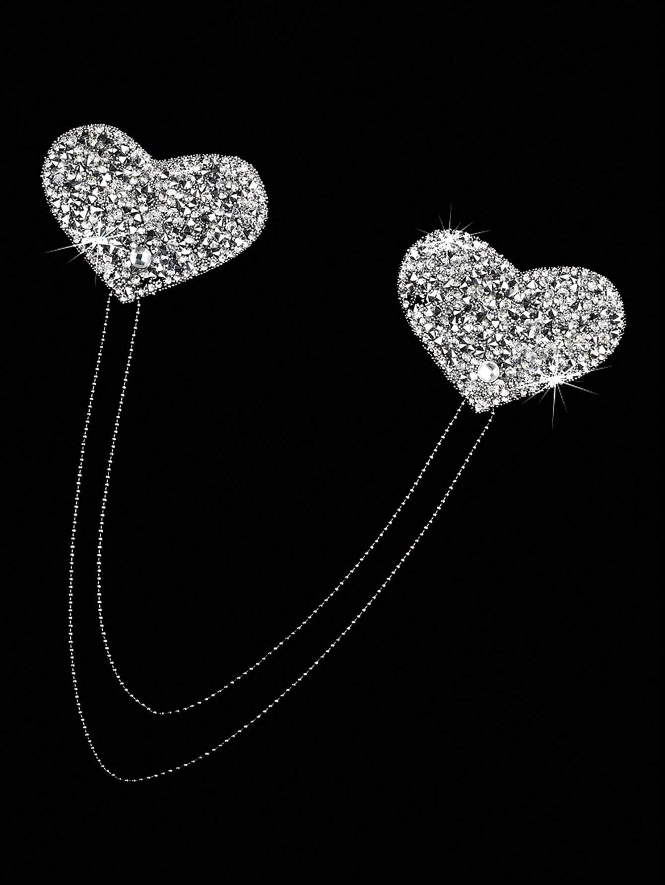 Chest Hearts with Rhinestones & Chains
