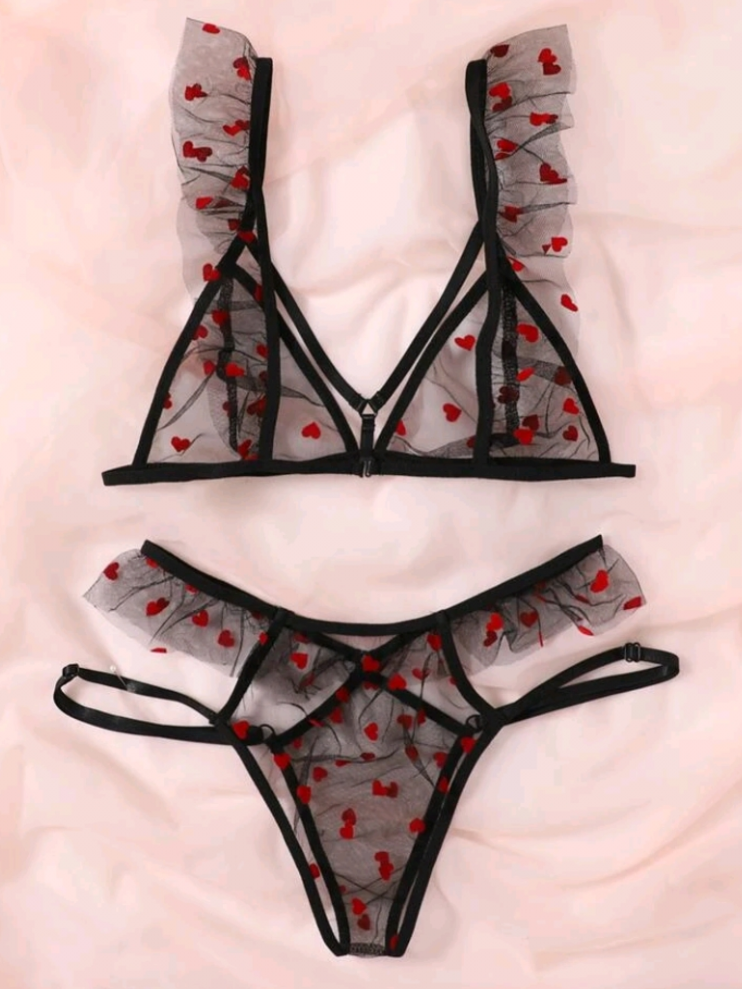 Black Sexy set with Hearts
