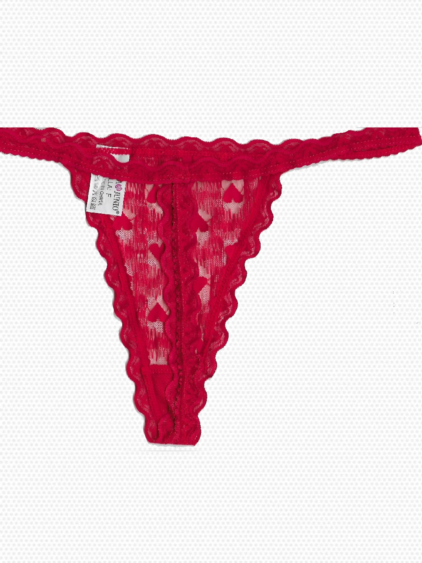 Red thong with lace