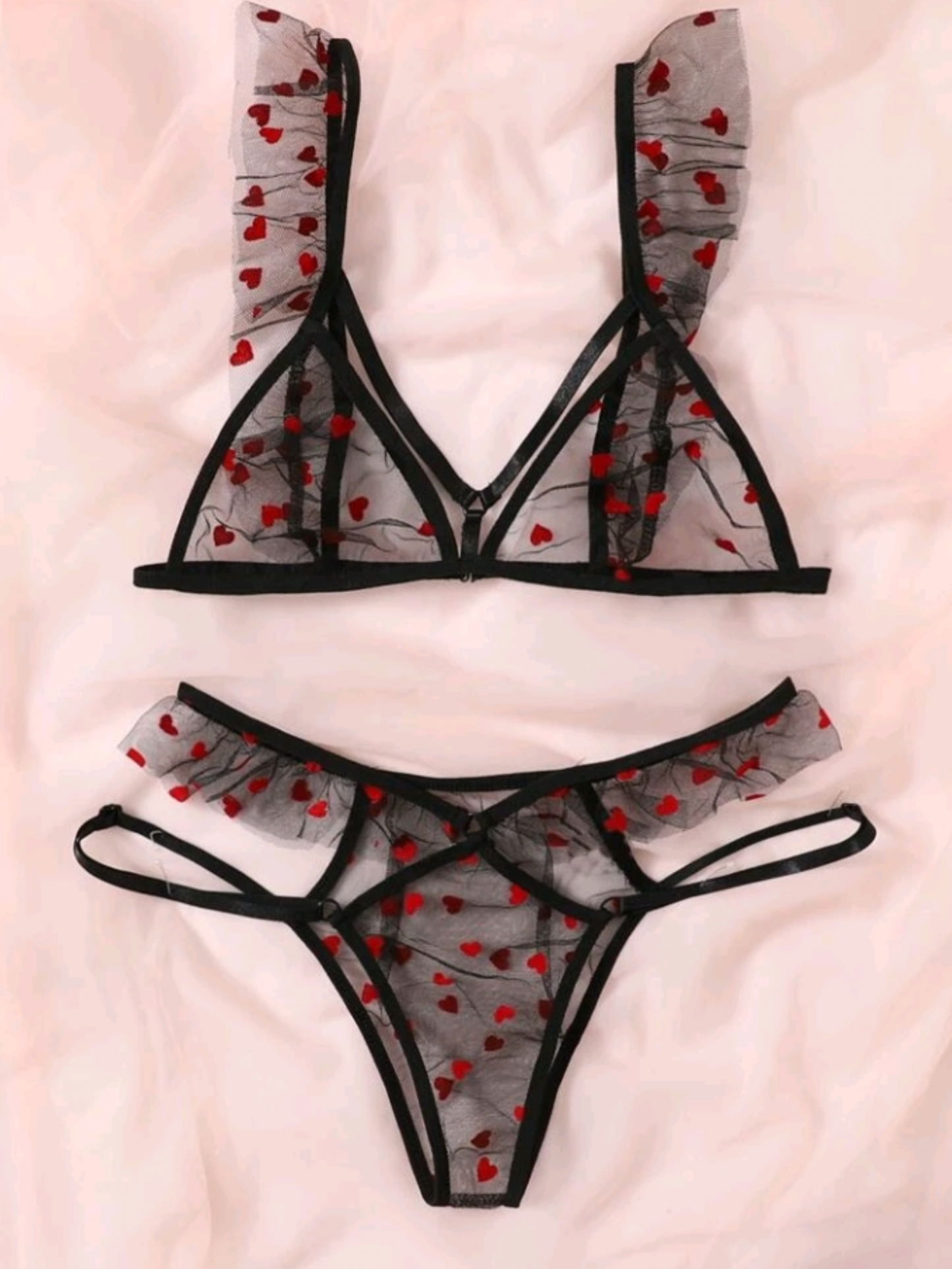 Black Sexy set with Hearts