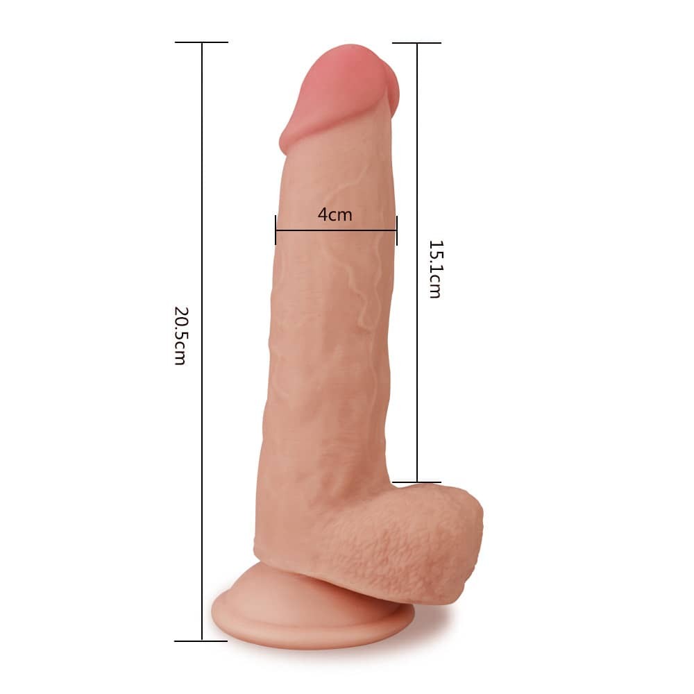 Realistic Penis with Sliding Leather 17.8cm
