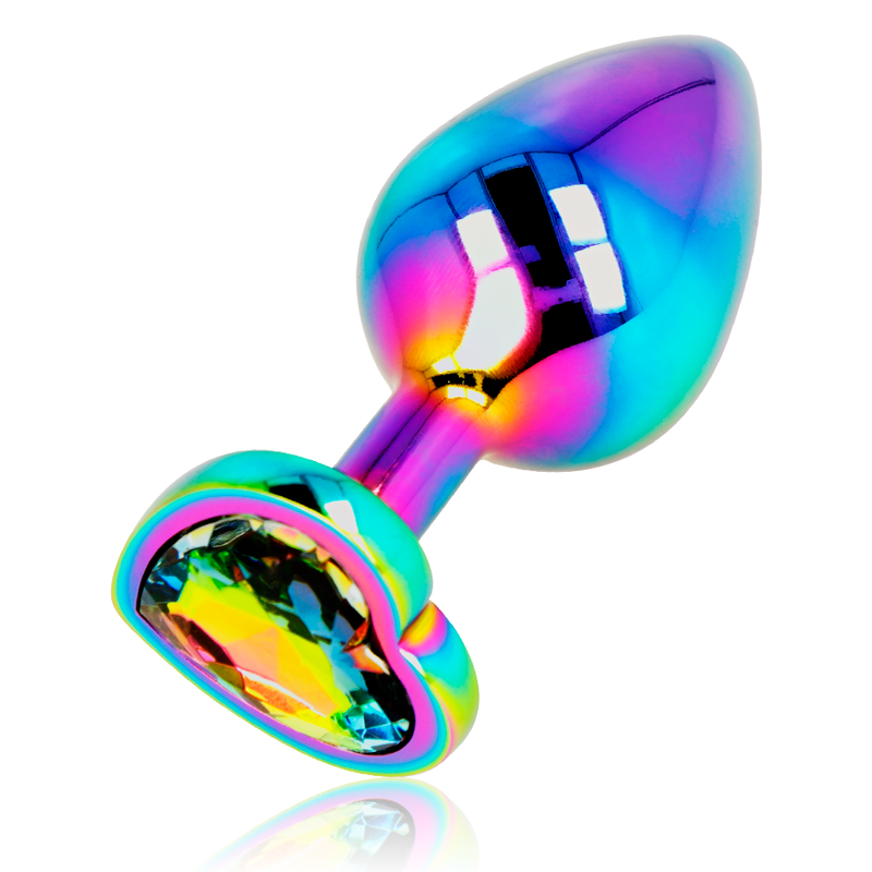 Metallic Iridescent Heart Wedge 8cm. - Ohmama Anal Plug