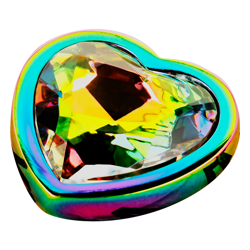 Metallic Iridescent Heart Wedge 8cm. - Ohmama Anal Plug
