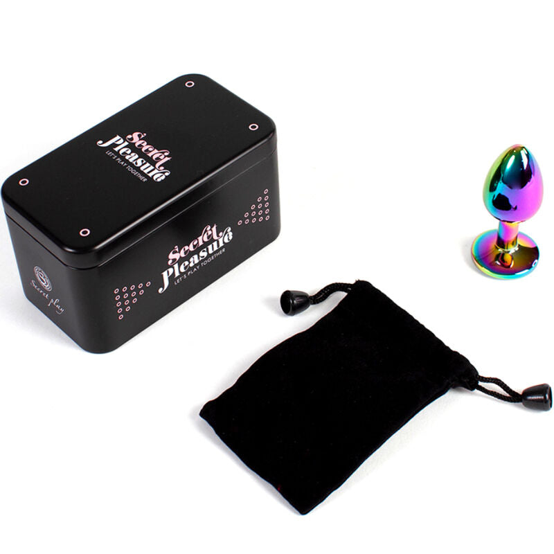 SECRET PLAY - METAL BUTT PLUG RAINBOW SMALL SIZE 7 CM