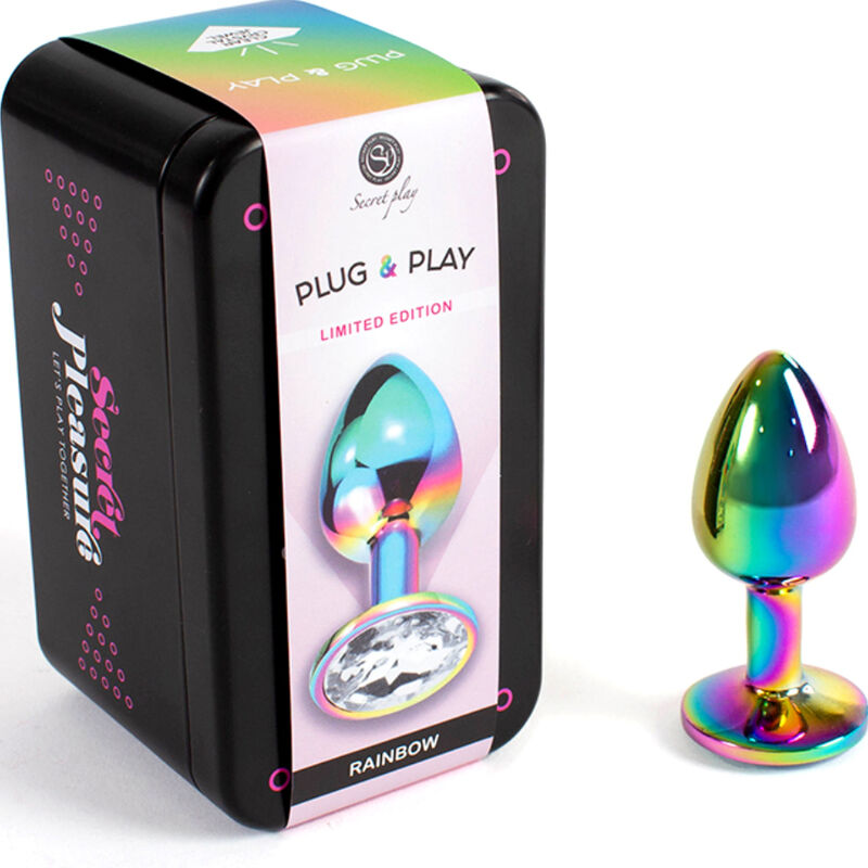SECRET PLAY - METAL BUTT PLUG RAINBOW SMALL SIZE 7 CM