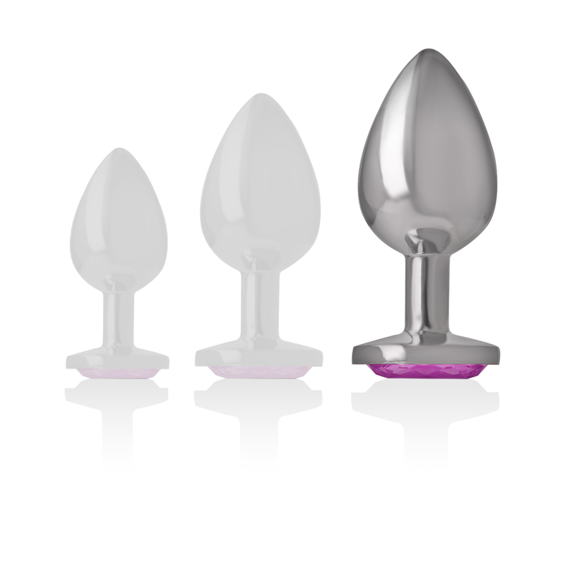 INTENSE - METAL ALUMINUM ANAL PLUG HEART PINK SIZE L