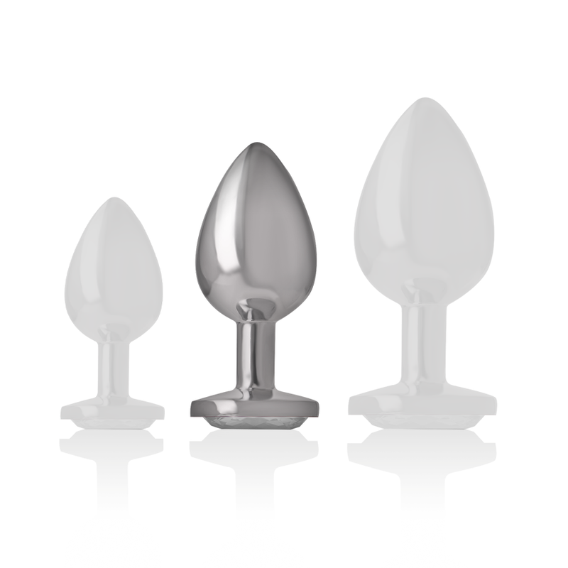 INTENSE - METAL ALUMINUM ANAL PLUG HEART WHITE SIZE M