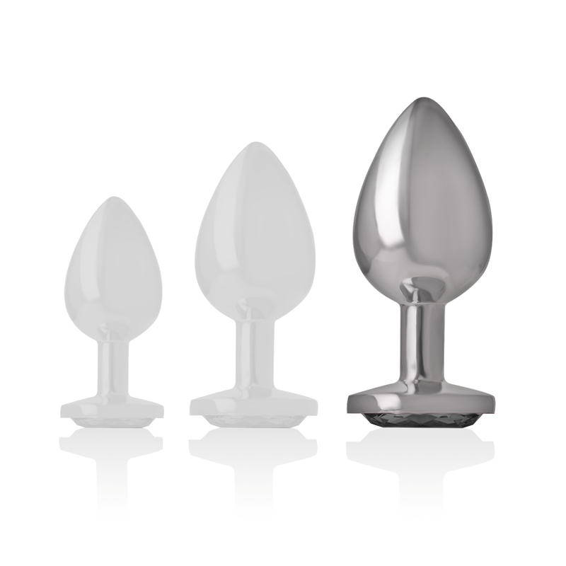 INTENSE - METAL ALUMINUM ANAL PLUG HEART WHITE SIZE L