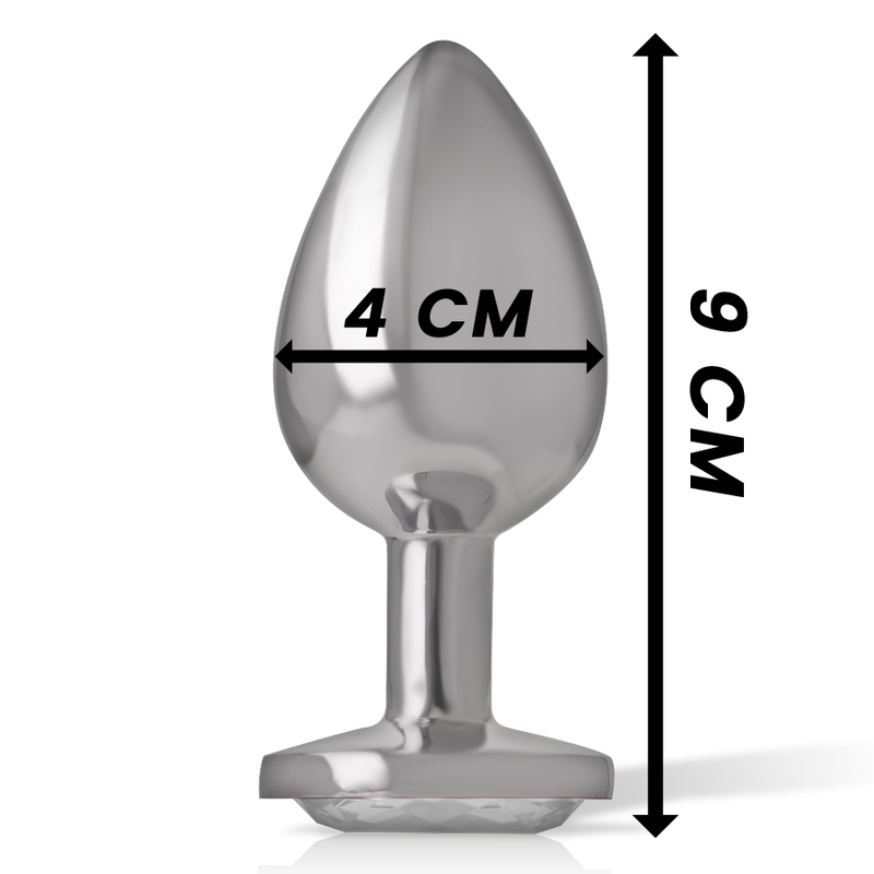 INTENSE - METAL ALUMINUM ANAL PLUG HEART WHITE SIZE L
