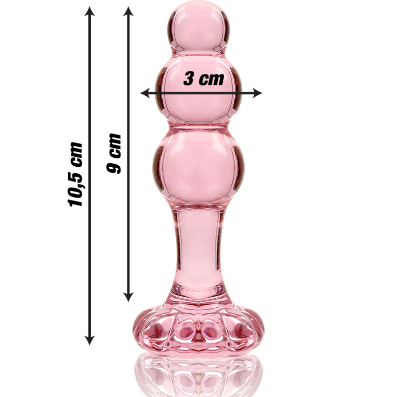 NEBULA SERIES BY IBIZA - MODEL 1 ANAL PLUG BOROSILICATE GLASS 10.7 X 3 CM PINK