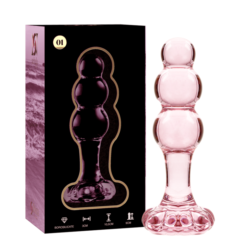 NEBULA SERIES BY IBIZA - MODEL 1 ANAL PLUG BOROSILICATE GLASS 10.7 X 3 CM PINK