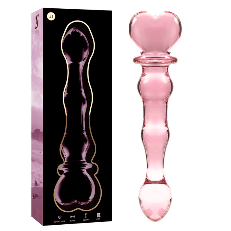 NEBULA SERIES BY IBIZA - MODEL 21 DILDO BOROSILICATE GLASS 20.5 X 3.5 CM PINK