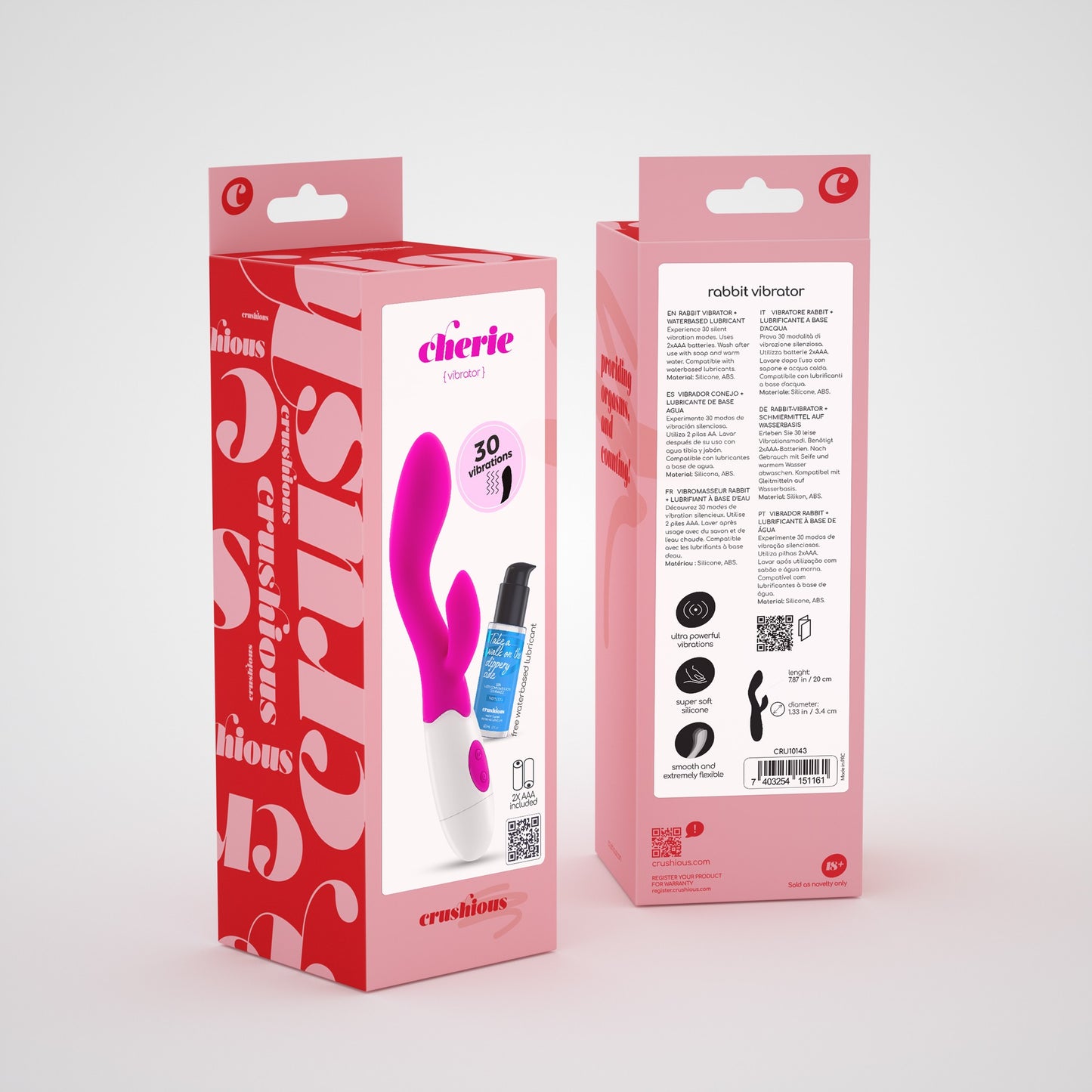 Rabbit Vibrator Set with Lubricant - Crushious Cherie 