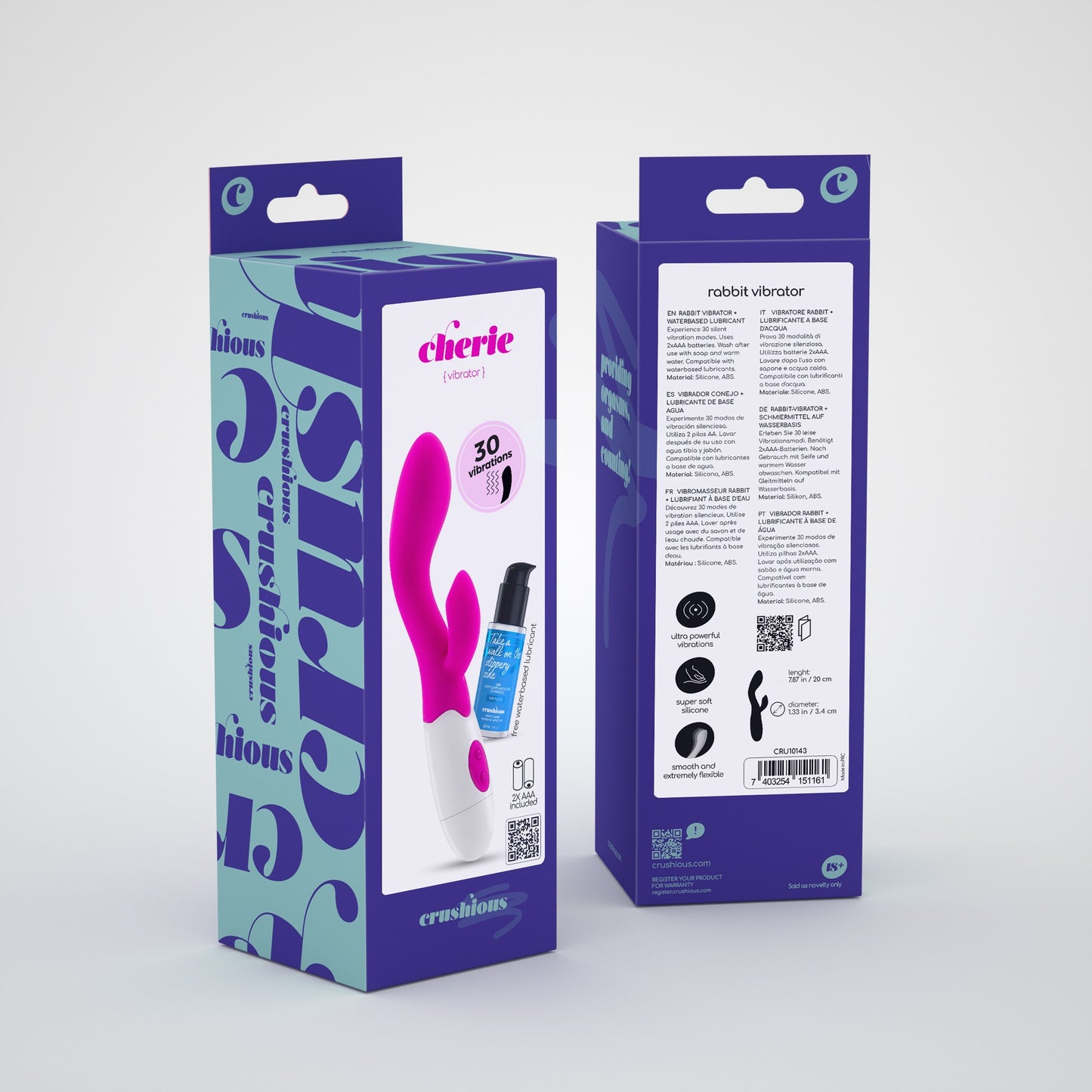 Rabbit Vibrator Set with Lubricant - Crushious Cherie 