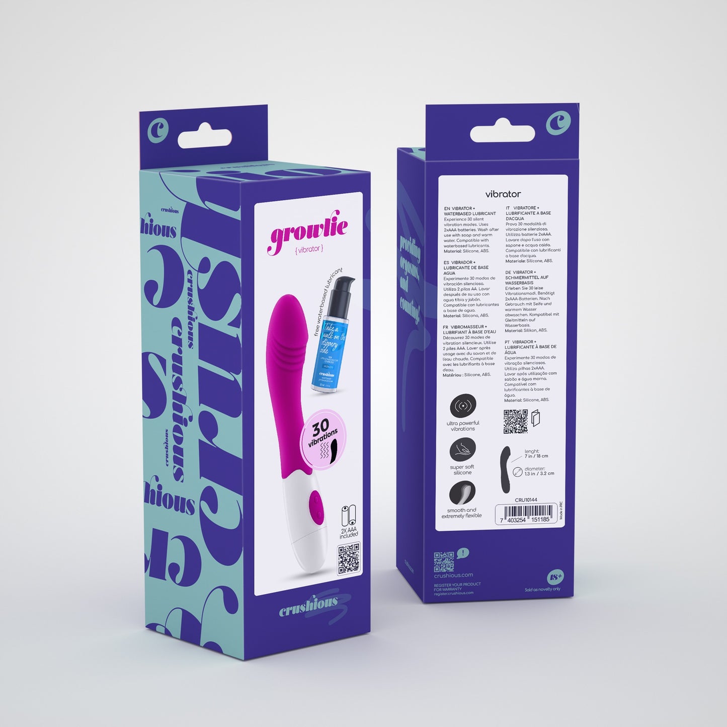 Vibrator with Lube Set - Crushious Growlie