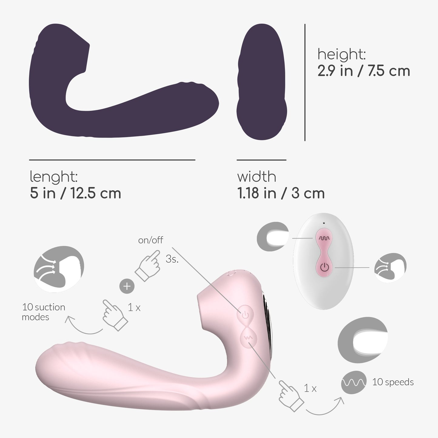 Vibrator for Couples with Remote Control - Crushious Pookie