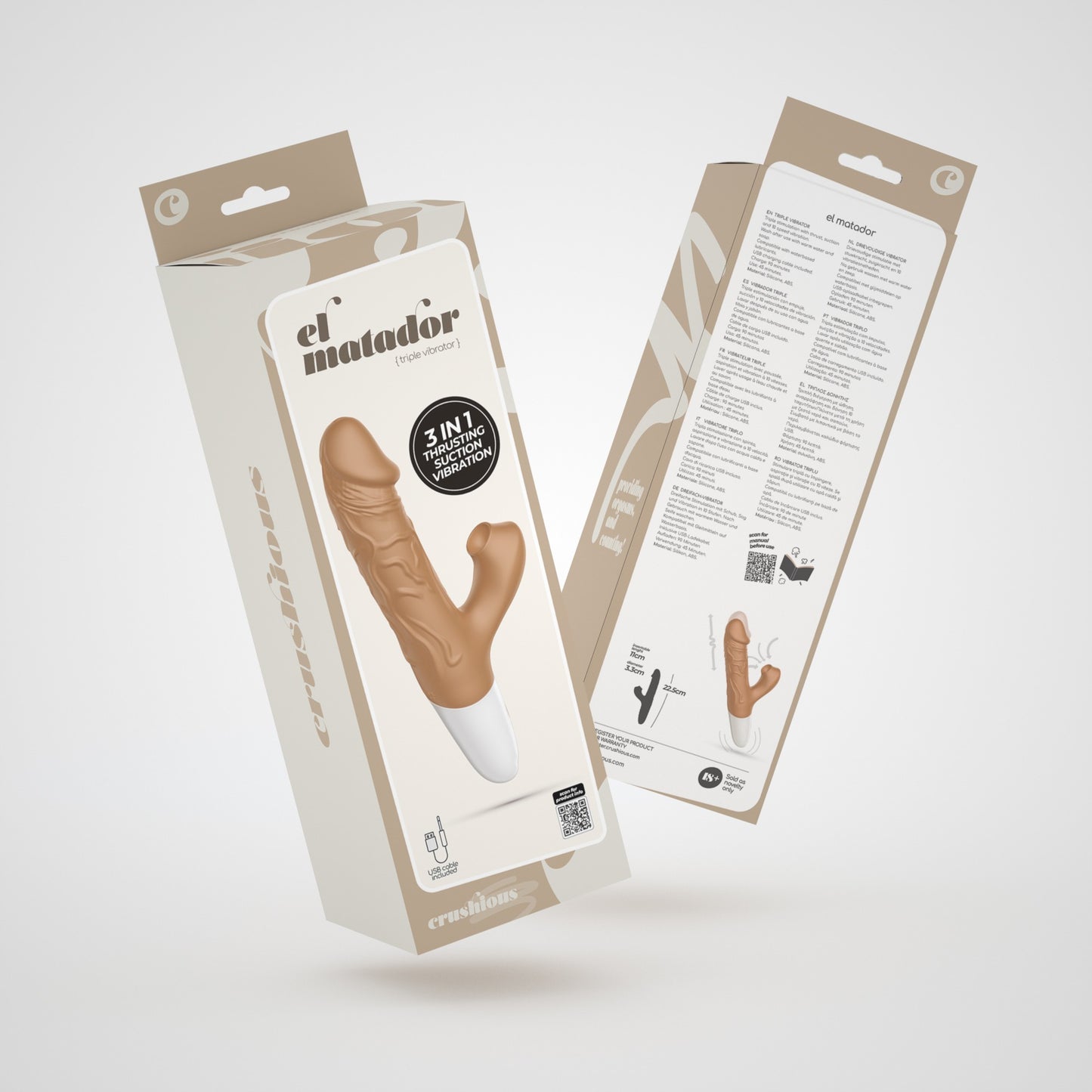 3 in 1 Vibrator - Vibration, Suction and Thrusting - Crushious Vibrator El matador 