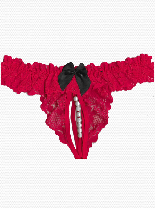 Thong car briefs with pearls