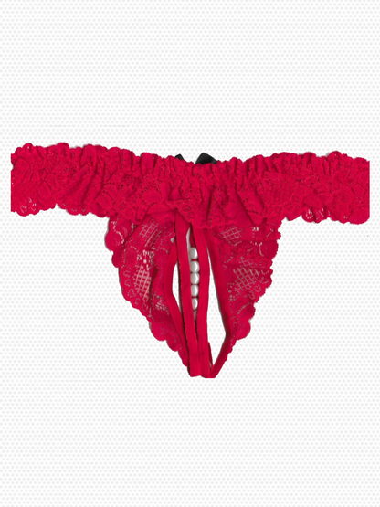 Thong car briefs with pearls