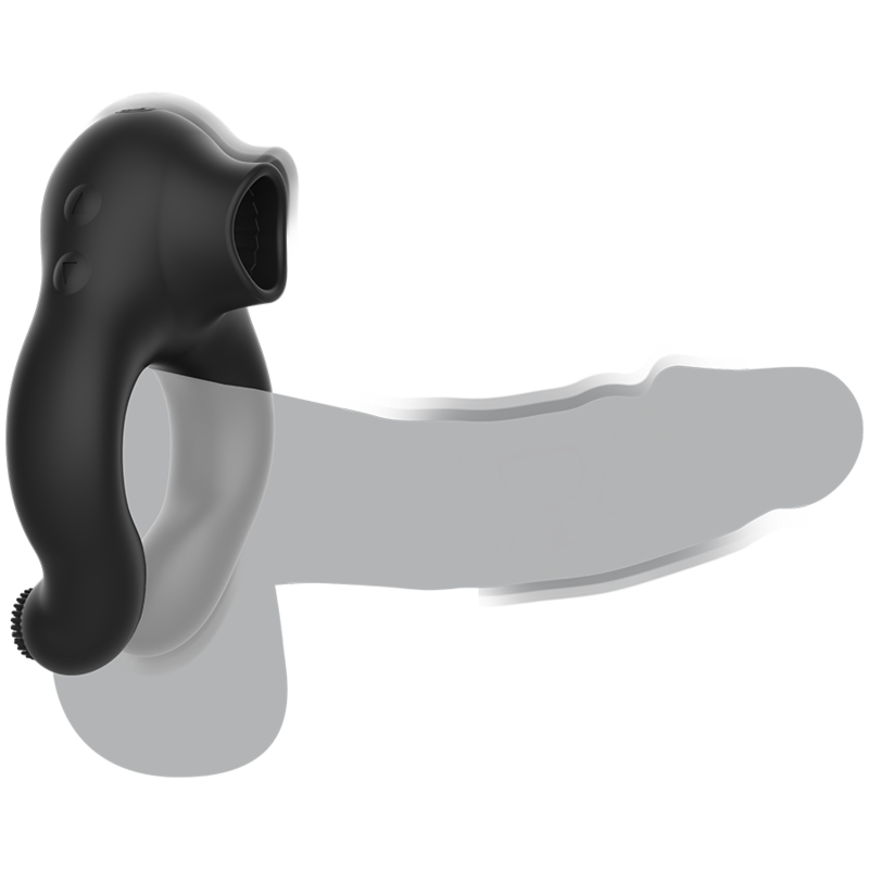 BLACK&amp;SILVER - SILICONE VIBRATOR RING 3 MOTORS RECHARGEABLE BLACK