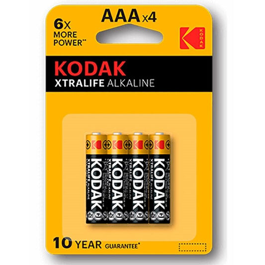Μπαταρίες KODAK 4άδα - XTRALIFE ALKALINE BATTERY AAA 6 Φορές Περισσότερη Ενέργεια