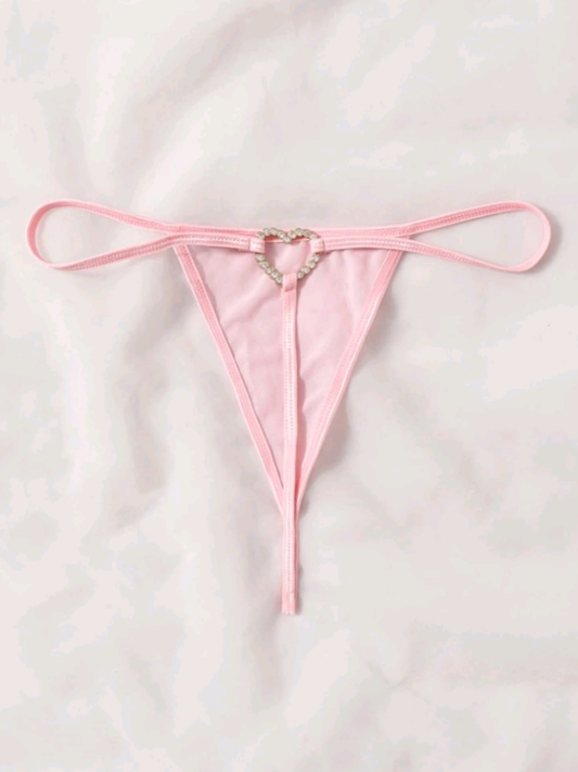 Heart Thong - Pink