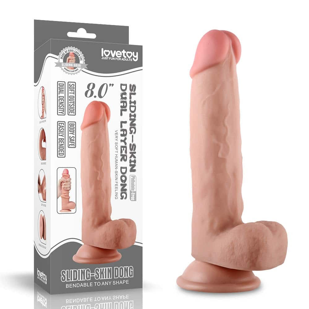 Realistic Penis with Sliding Leather 20.3cm