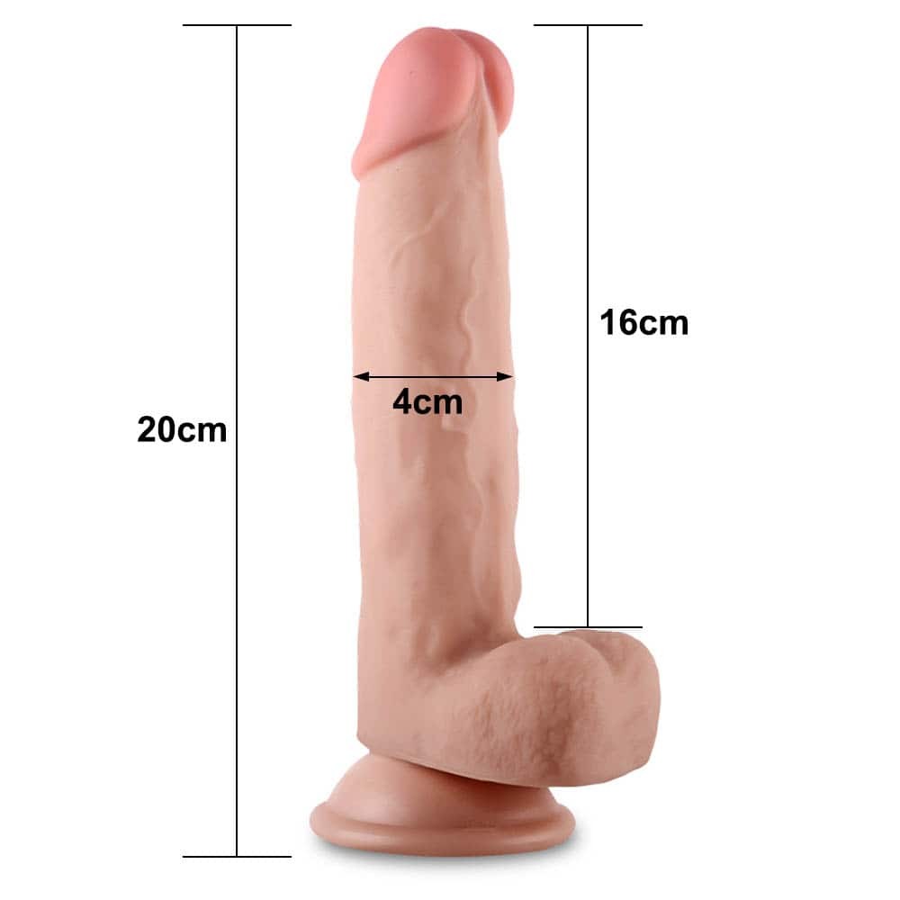 Realistic Penis with Sliding Leather 20.3cm