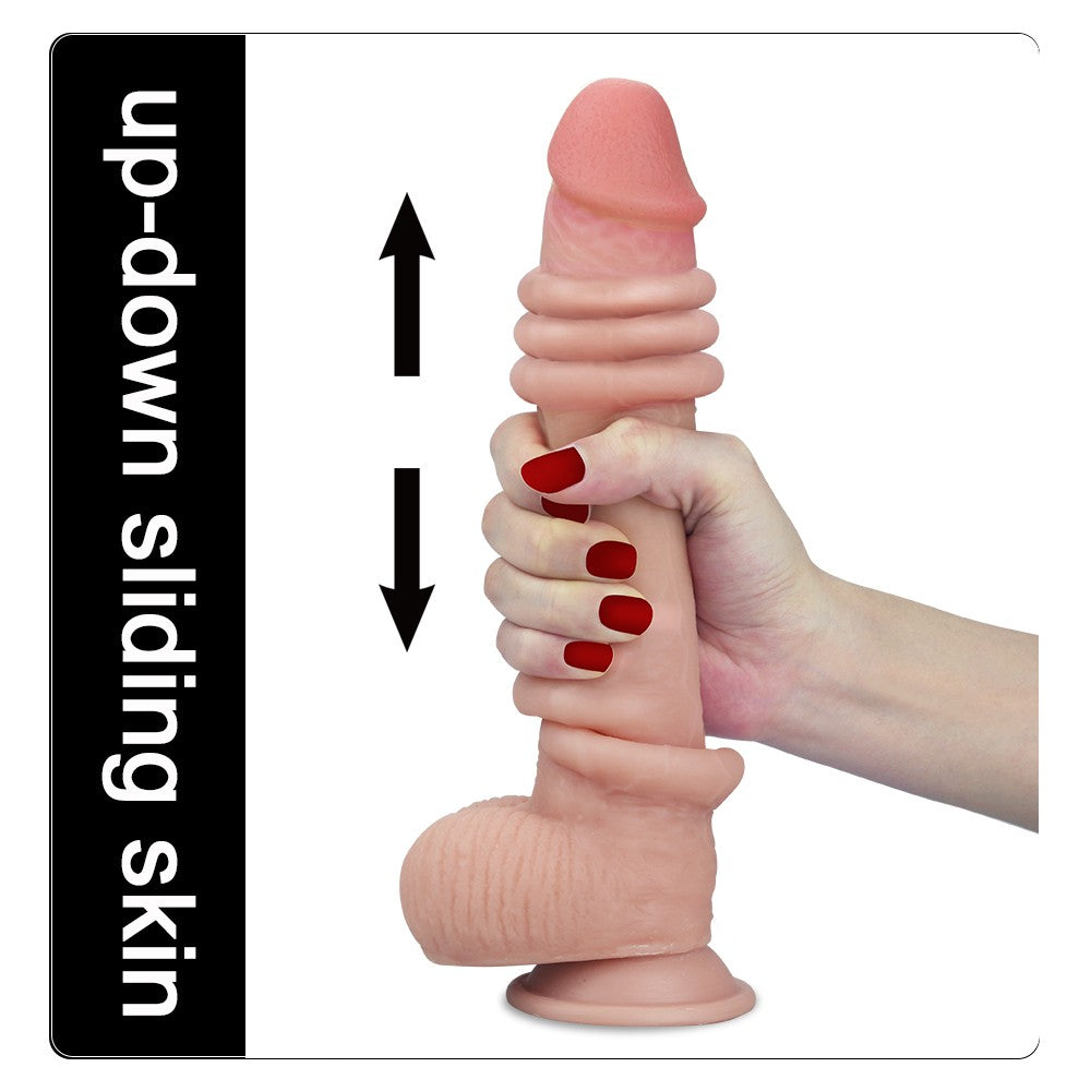 Realistic Penis with Sliding Leather 23cm - XL Dildo