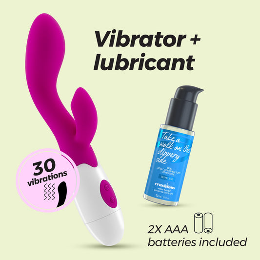 Rabbit Vibrator Set with Lubricant - Crushious Cherie 
