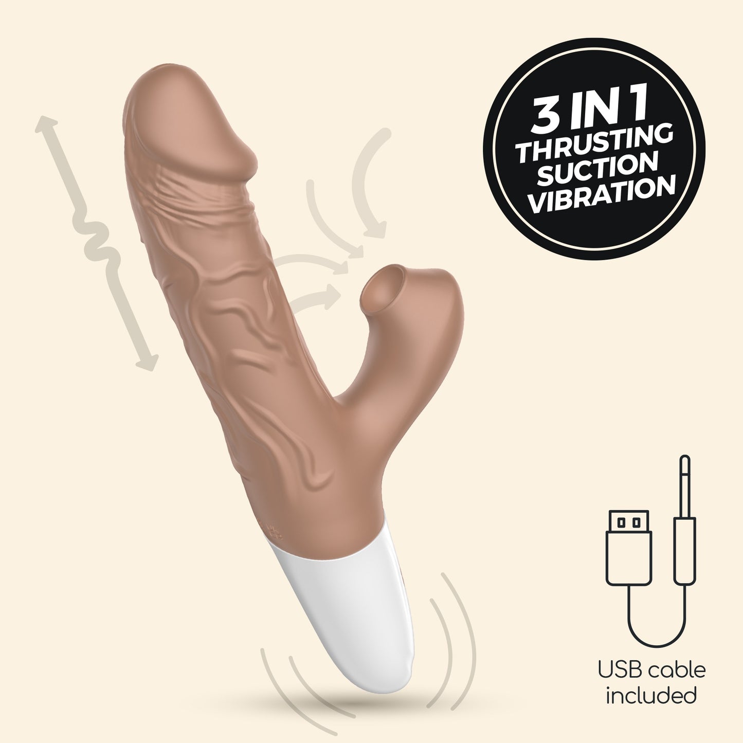 3 in 1 Vibrator - Vibration, Suction and Thrusting - Crushious Vibrator El matador 