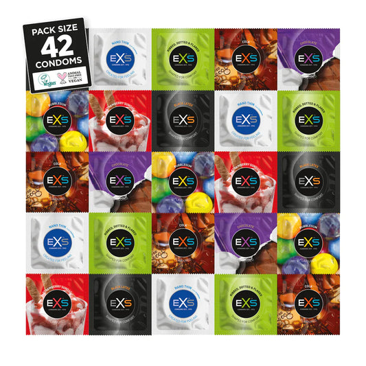 MIX 42pc Condoms Pack - EXS Variety Pack Condoms