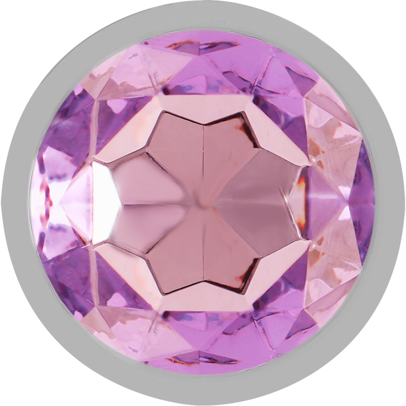INTENSE - METAL ALUMINUM ANAL PLUG WITH VIOLET GLASS SIZE S