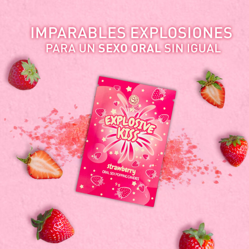 Καραμέλες Έκρηξης Φράουλα για Στοματικό Σεξ - Secret Play Strawberry Explosive kiss