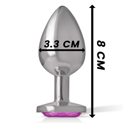 INTENSE - METAL ALUMINUM ANAL PLUG HEART PINK SIZE M