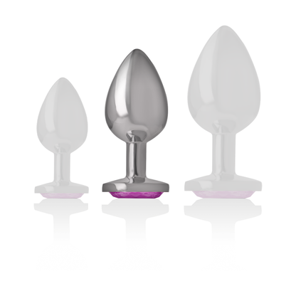 INTENSE - METAL ALUMINUM ANAL PLUG HEART PINK SIZE M