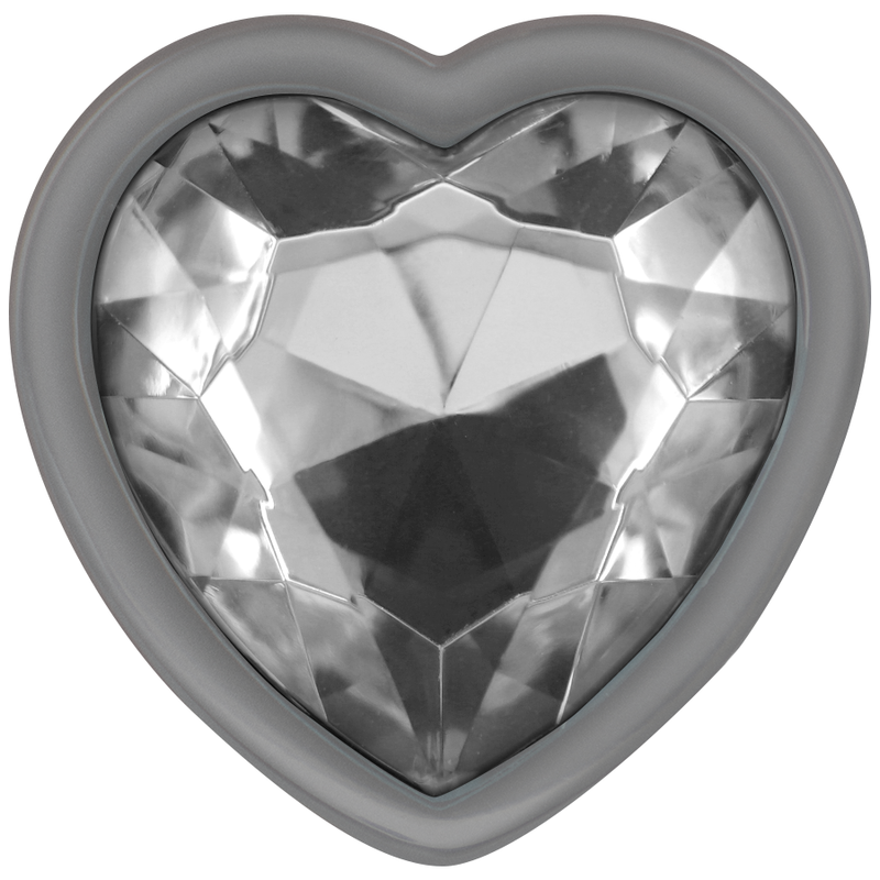 INTENSE - METAL ALUMINUM ANAL PLUG HEART WHITE SIZE M