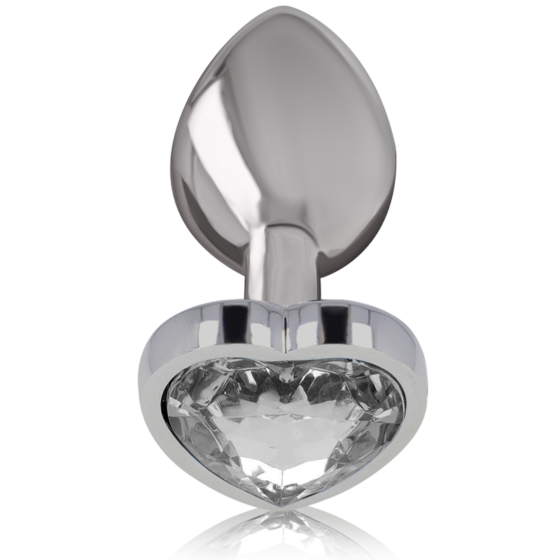 INTENSE - METAL ALUMINUM ANAL PLUG HEART WHITE SIZE M
