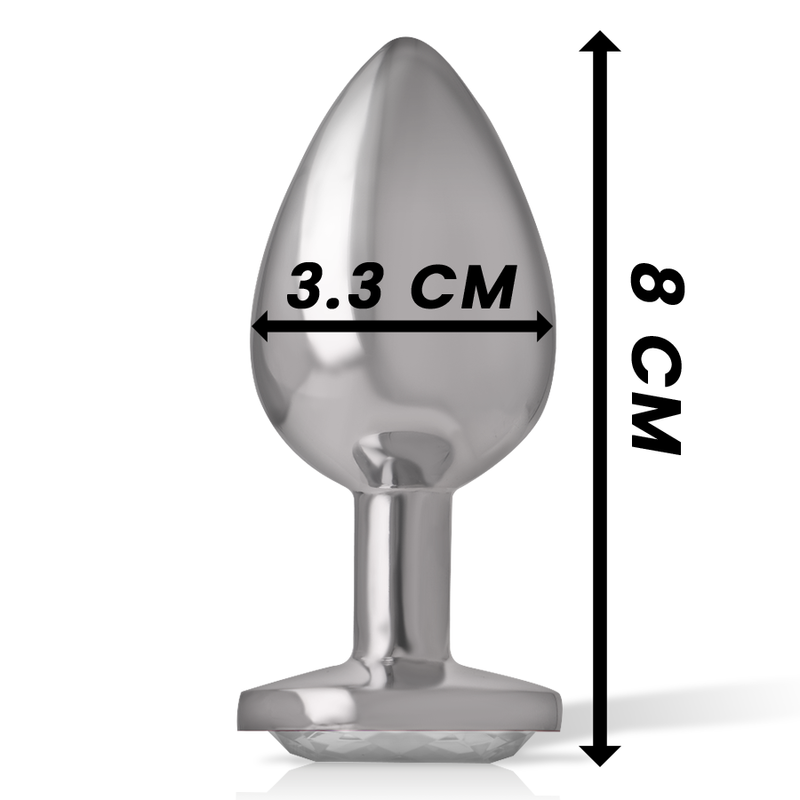 INTENSE - METAL ALUMINUM ANAL PLUG HEART WHITE SIZE M