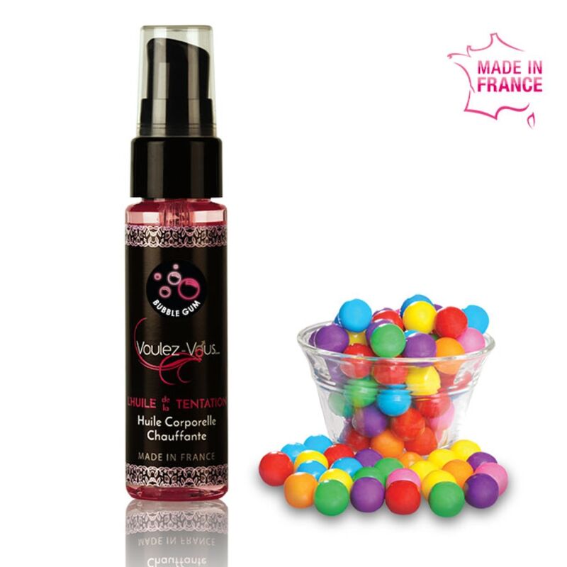 Warming Body Oil Bubblegum flavor 35ml - Voulez-vous