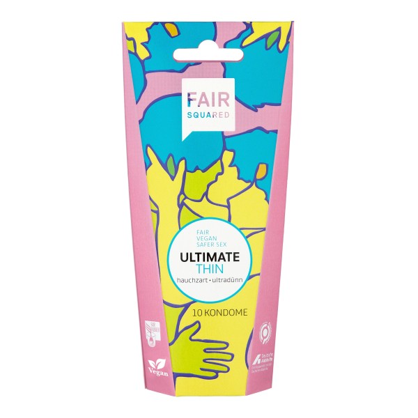 Vegan Condoms Extra Thin 10pcs - Fair Squared Ultimate Thin